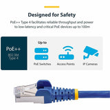 StarTech.com 6ft Blue CAT8 Ethernet Cable, Snagless RJ45, 25G/40G 2000MHz, 100W PoE, S/FTP, 26AWG Pure Bare Copper, LSZH Network Patch Cord