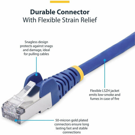 StarTech.com 3ft Blue CAT8 Ethernet Cable, Snagless RJ45, 25G/40G 2000MHz, 100W PoE, S/FTP, 26AWG Pure Bare Copper, LSZH Network Patch Cord