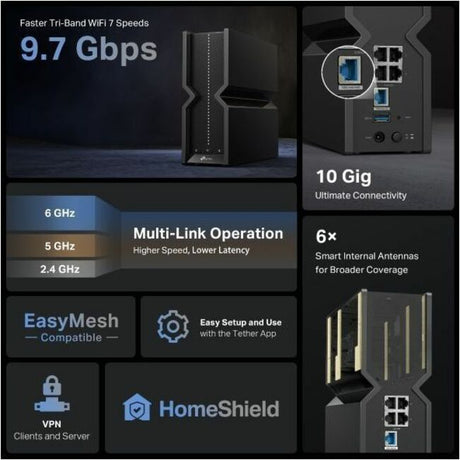 TP-Link Archer BE550 Pro Wi-Fi 7 IEEE 802.11be Ethernet Wireless Router