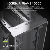 Corsair FRAME 4000D Modular Mid-Tower PC Case - White