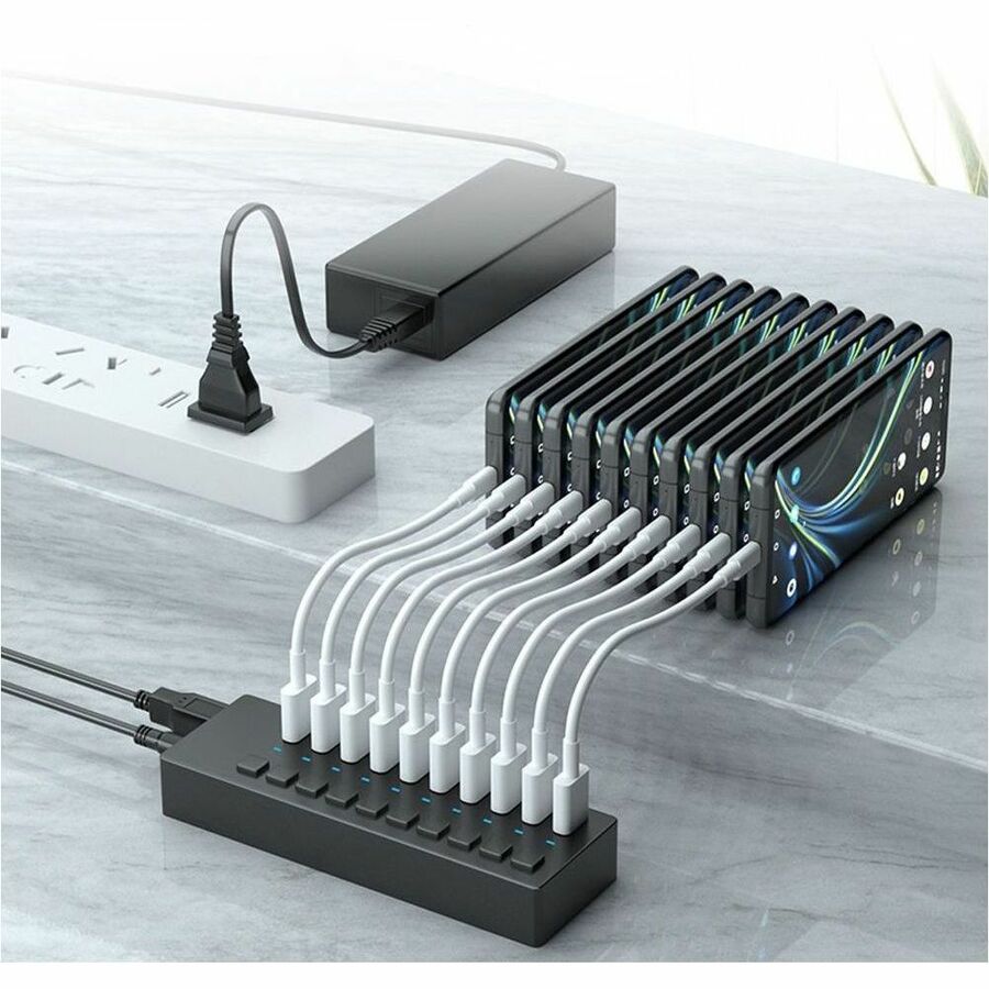 4XEM 10 Port USB 3.0 Power Switch Data Transfer Hub