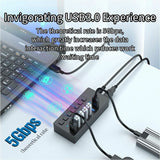 4XEM 7 Port USB 3.0 Power Switch Data Transfer Hub