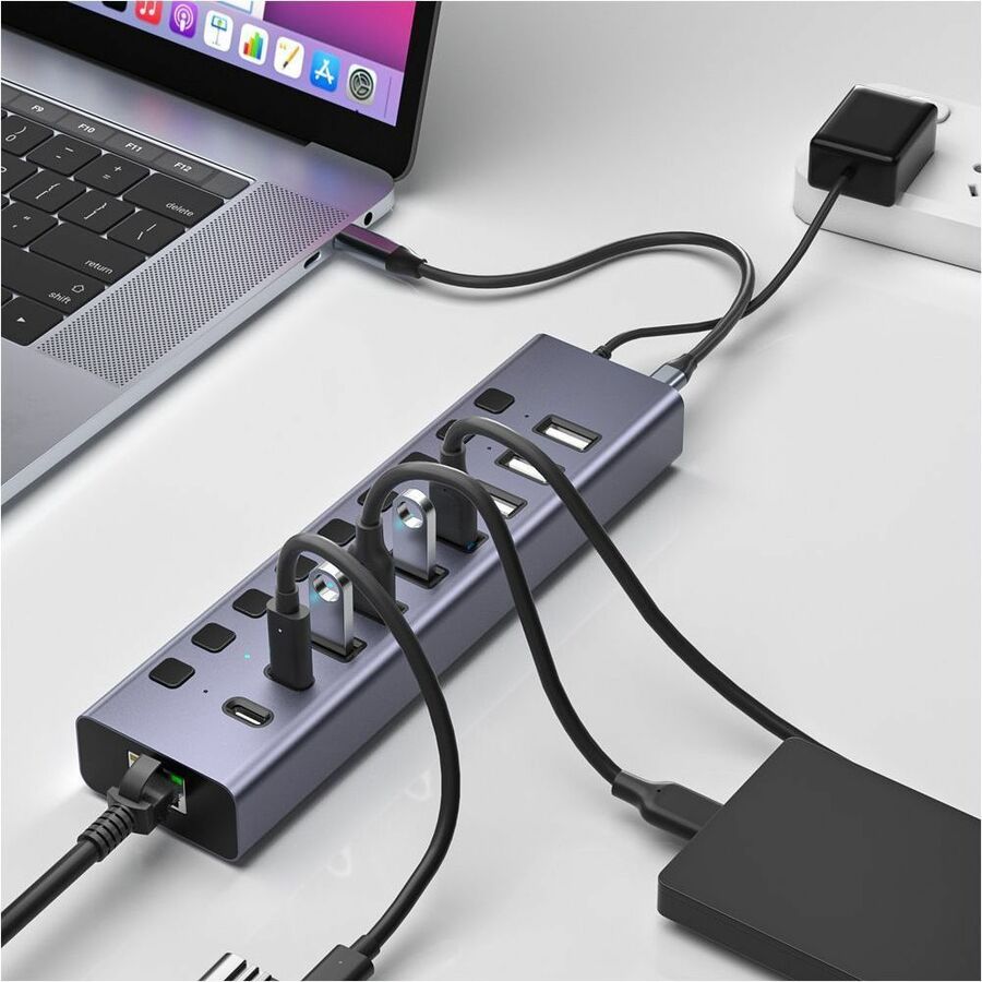 4XEM 10-port USB 3.0 Hub with Gigabit Ethernet