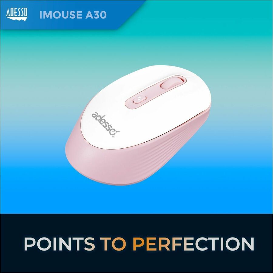 Adesso iMouse A30P Wireless Mouse with AI CoPilot Shortcut Button (Pink)