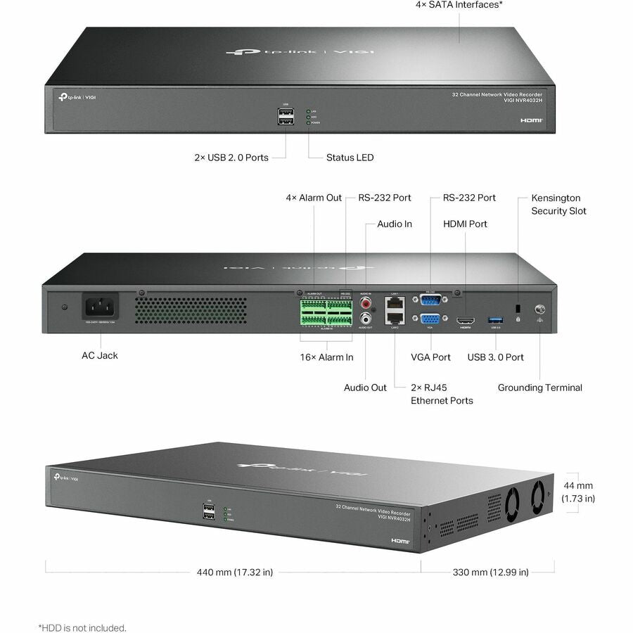 TP Link VIGI Omada VIGI NVR4032H - VIGI 32 Channel Network Video Recorder