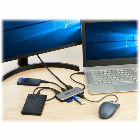 Eaton Tripp Lite Series USB-C Multiport Adapter - 4K 60 Hz HDMI, USB 3.2 Gen 2 Hub Ports, Memory Card Slots, 100W PD Charging, HDR, HDCP 2.2