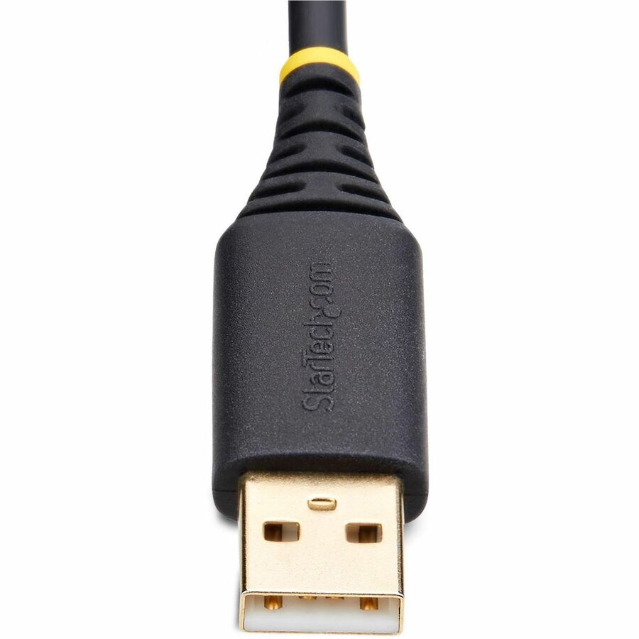 StarTech.com 1ft/30cm USB to Null Modem Serial Adapter Cable, COM Retention, FTDI, RS232, Changeable DB9 Nuts/Screws, Windows/macOS/Linux