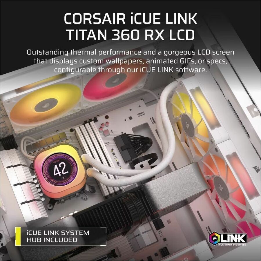 Corsair iCUE LINK TITAN 360 RX LCD Cooling Fan/Radiator/Water Block