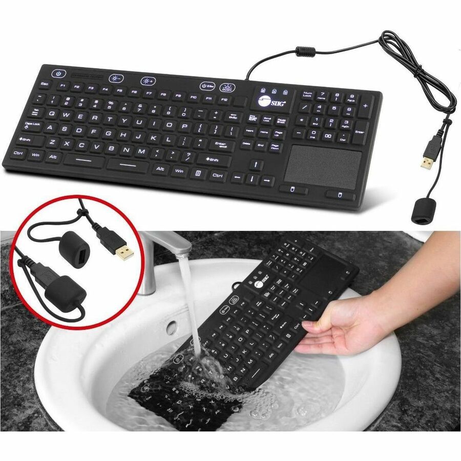 SIIG Industrial/Medical Washable & Dustproof Keyboard w/ Touchpad