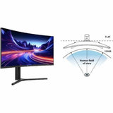 V7 L340WQ-HAS-N 34" Class UW-QHD Curved Screen LED Monitor - 21:9 - Black