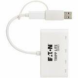 Eaton Tripp Lite Series 4-Port USB-C Hub - USB 3.2 Gen 2 (10 Gbps), 2 USB-A & 2 USB-C Ports, Thunderbolt 3, White