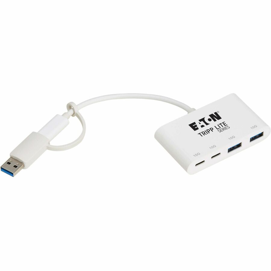 Eaton Tripp Lite Series 4-Port USB-C Hub - USB 3.2 Gen 2 (10 Gbps), 2 USB-A & 2 USB-C Ports, Thunderbolt 3, White