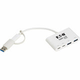 Eaton Tripp Lite Series 4-Port USB-C Hub - USB 3.2 Gen 2 (10 Gbps), 2 USB-A & 2 USB-C Ports, Thunderbolt 3, White