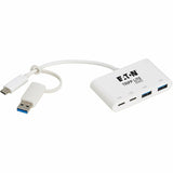 Eaton Tripp Lite Series 4-Port USB-C Hub - USB 3.2 Gen 2 (10 Gbps), 2 USB-A & 2 USB-C Ports, Thunderbolt 3, White
