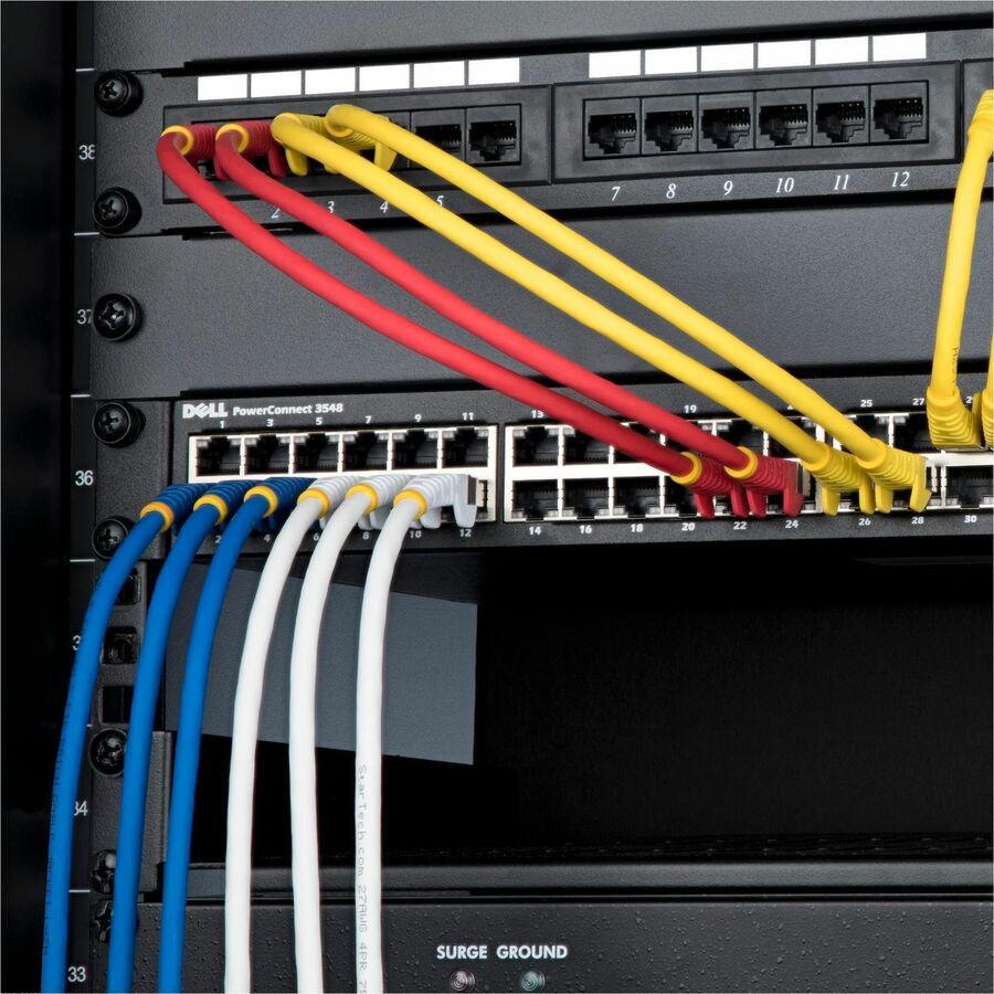 StarTech.com 1ft Red CAT6a Ethernet Cable, Snagless RJ45, 10G, 100W PoE, S/FTP, LSZH, 27AWG Pure Copper, 500MHz, Shielded Network Patch Cord