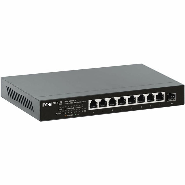 Eaton Tripp Lite Series 8-Port 2.5 Gbps Desktop Gigabit Ethernet Unmanaged Switch with PoE+ Pass-Through, 100W, Metal Enclosure, TAA