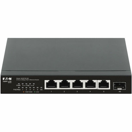 Eaton Tripp Lite Series 5-Port 2.5 Gbps Desktop Gigabit Ethernet Unmanaged Switch with PoE+ Pass-Through, 70W, Metal Enclosure, TAA