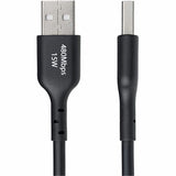 StarTech.com 10ft (3m) USB-A to USB-C Charging Cable, Charge & Sync, 3A, USB 2.0, TPE Jacket - Black USB Charging Cord