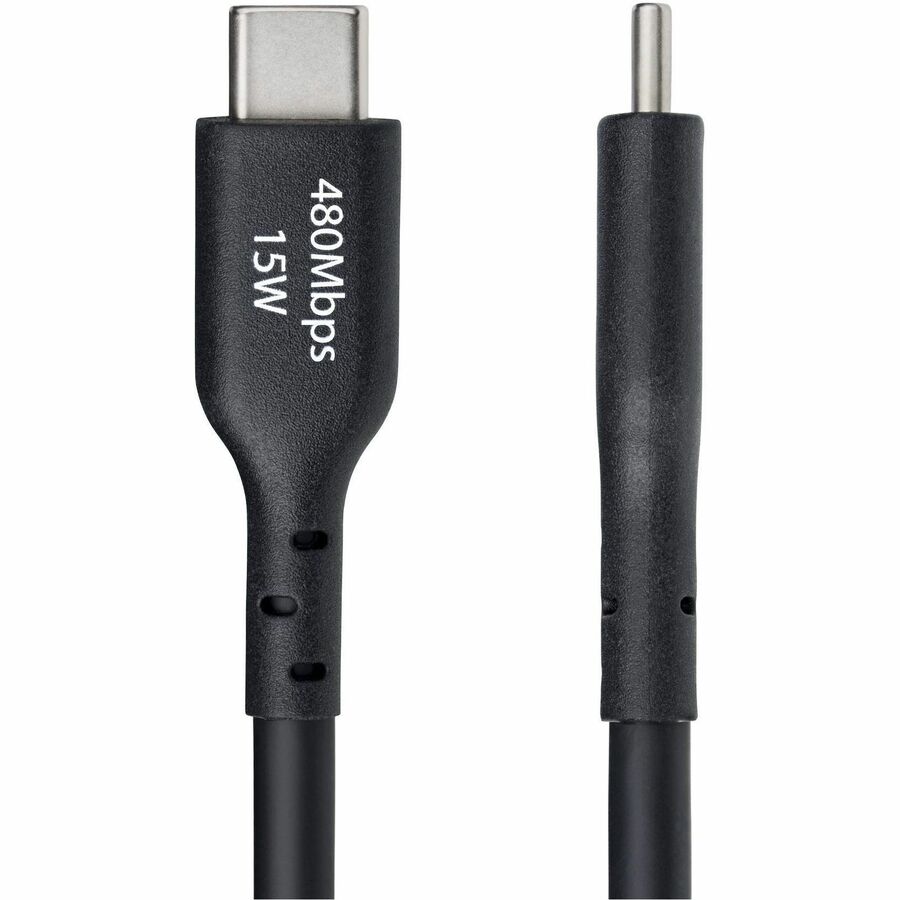 StarTech.com 15ft (4.5m) USB-A to USB-C Charging Cable, Charge & Sync, 3A, USB 2.0, TPE Jacket - Black USB Charging Cord