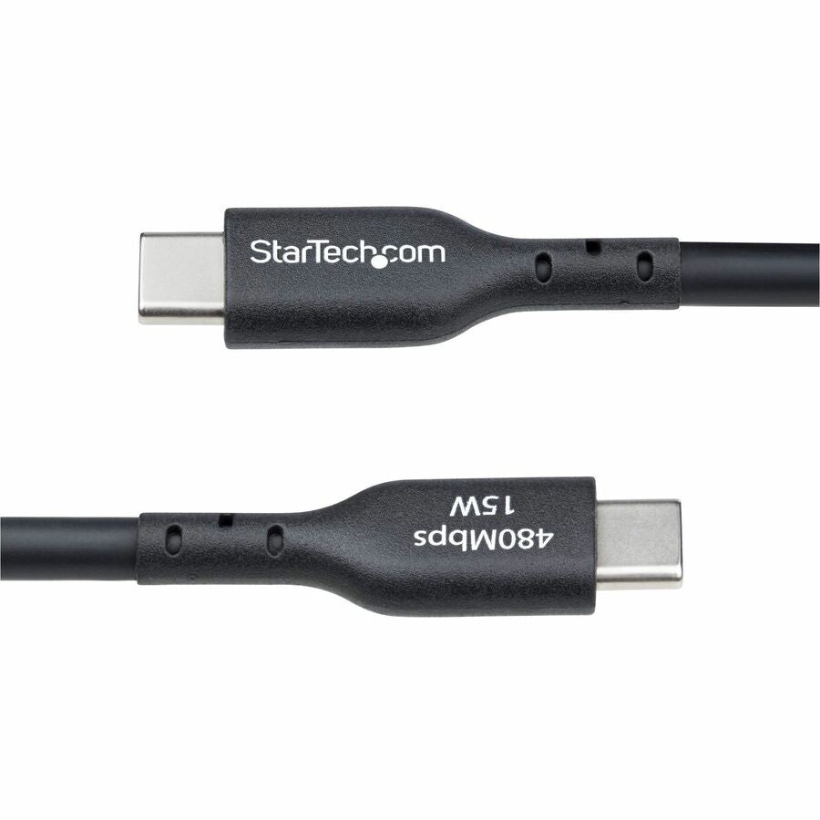StarTech.com 15ft (4.5m) USB-A to USB-C Charging Cable, Charge & Sync, 3A, USB 2.0, TPE Jacket - Black USB Charging Cord