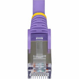 StarTech.com 6in Purple CAT6a Ethernet Cable, Snagless RJ45, 10G, 100W PoE, S/FTP, LSZH, 27AWG Pure Copper, 500MHz, Shielded Network Cord