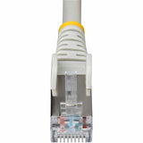 StarTech.com 6in Gray CAT6a Ethernet Cable, Snagless RJ45, 10G, 100W PoE, S/FTP, LSZH, 27AWG Pure Copper, 500MHz, Shielded Network Patch Cord