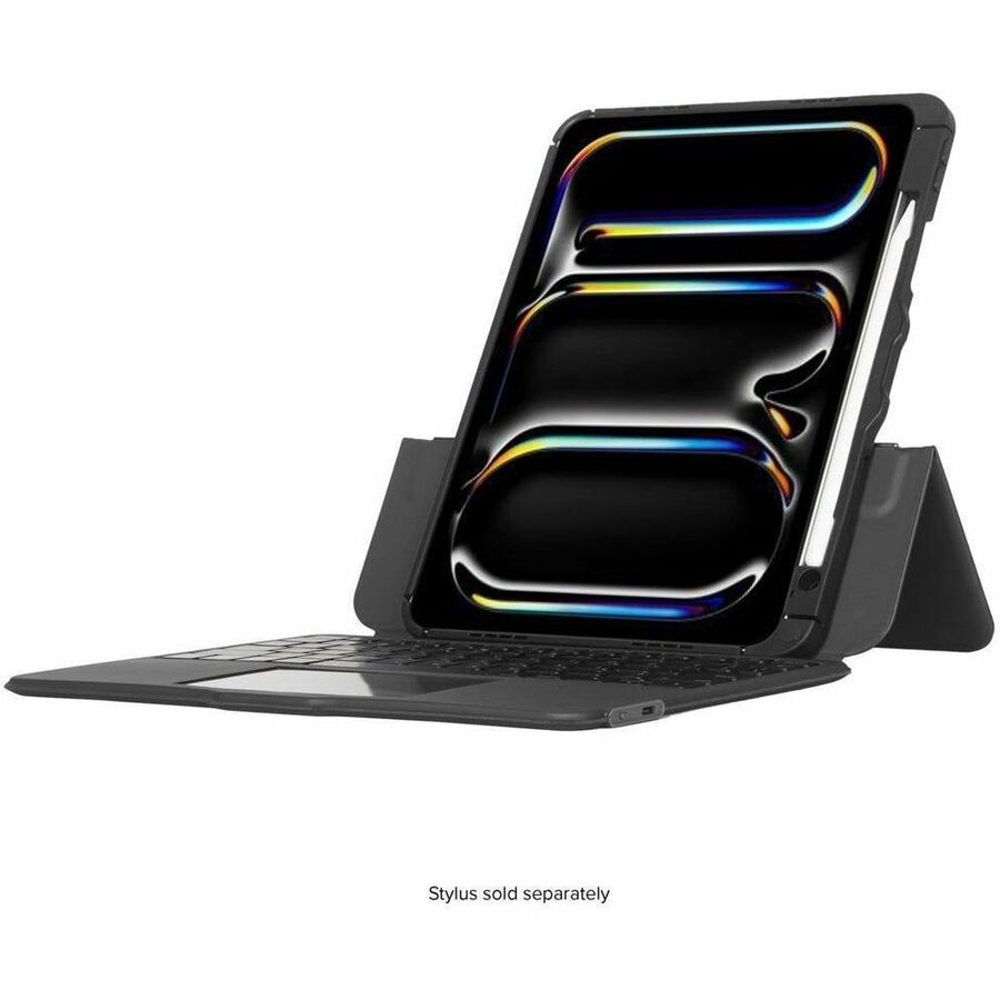 Targus Versavu THZ988US Keyboard/Cover Case (Folio) for 11" Apple iPad Pro 11 (2024) Tablet - Black