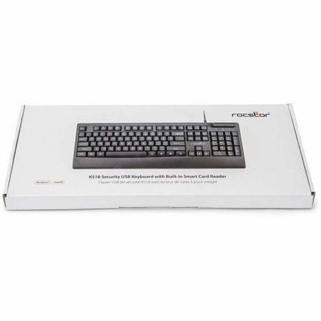 Rocstor KS18 Security USB Keyboard with Built-in Smart Card Reader -104 Keys