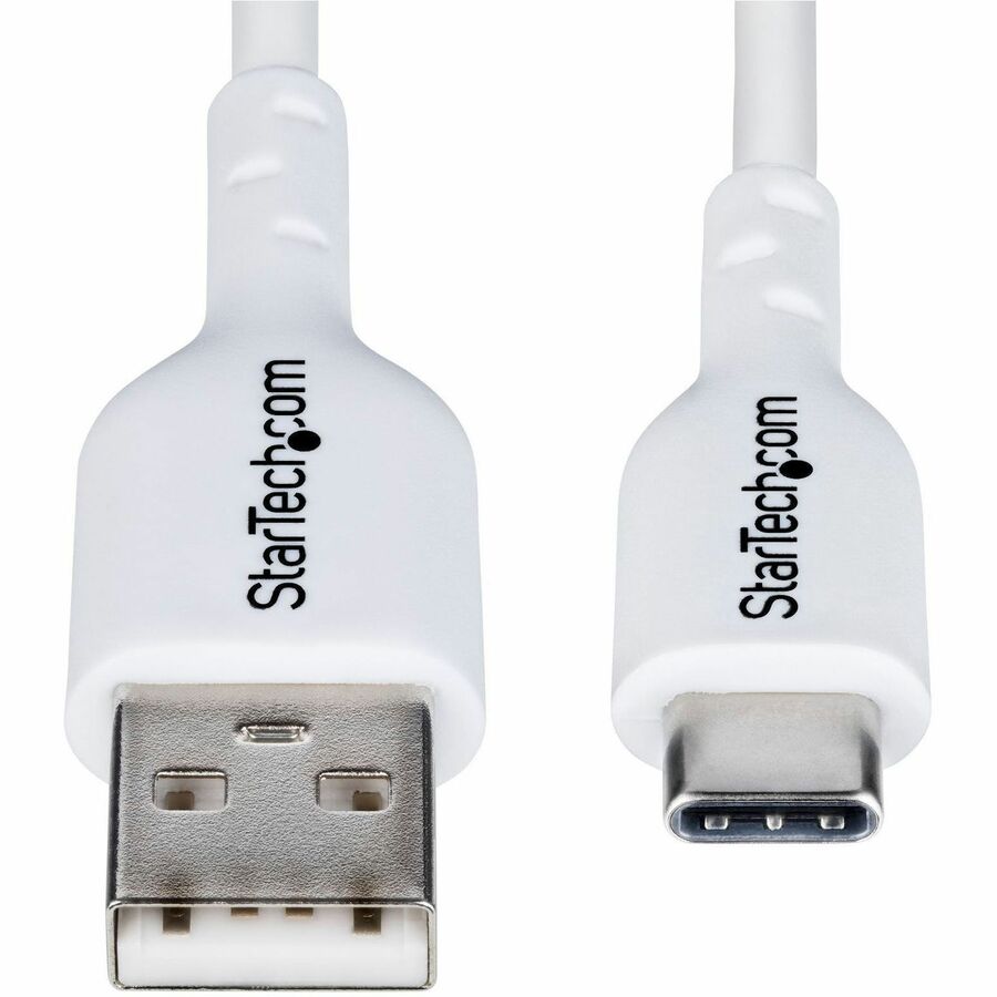 StarTech.com 3ft (91cm) USB-A to USB-C Charging Cable, Charge & Sync, 3A, USB 2.0, TPE Jacket - White USB Charging Cord