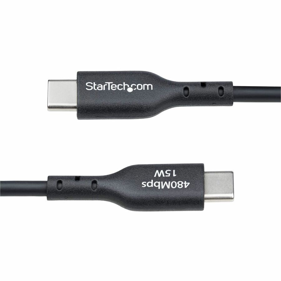 StarTech.com 3ft (91cm) USB-A to USB-C Charging Cable, Charge & Sync, 3A, USB 2.0, TPE Jacket - Black USB Charging Cord