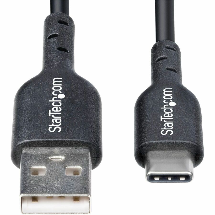 StarTech.com 3ft (91cm) USB-A to USB-C Charging Cable, Charge & Sync, 3A, USB 2.0, TPE Jacket - Black USB Charging Cord