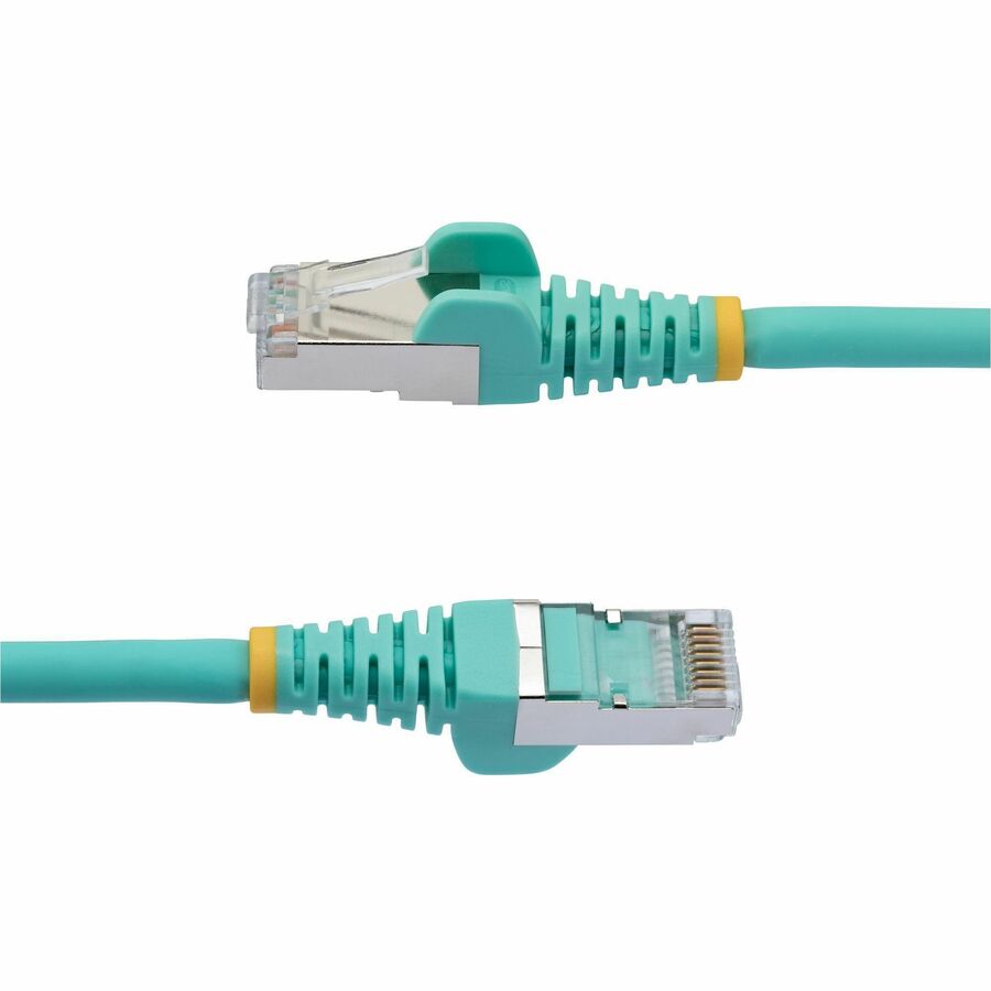 StarTech.com 60in CAT6a Ethernet Cable, Aqua Low Smoke Zero Halogen (LSZH) 10 GbE 100W PoE S/FTP Snagless RJ-45 Network Patch Cord