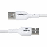 StarTech.com 6ft (1.8m) USB-A to USB-C Charging Cable, Charge & Sync, 3A, USB 2.0, TPE Jacket - White USB Charging Cord