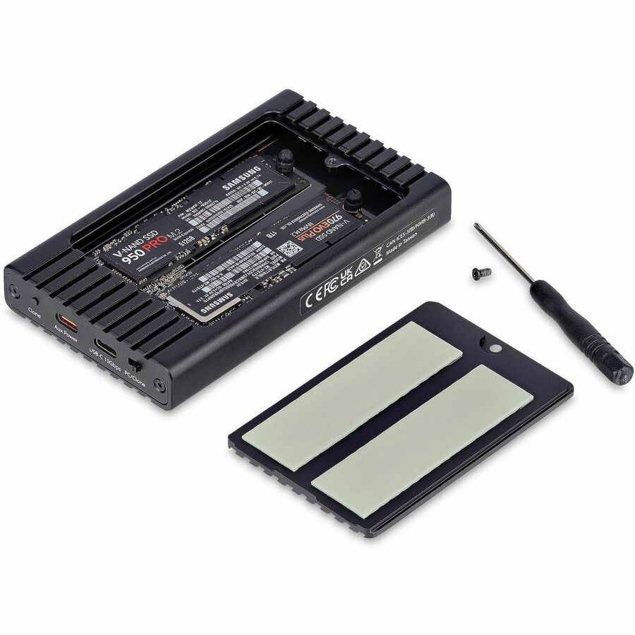 StarTech.com Dual-Bay M.2 NVMe Enclosure and Standalone Duplicator, 1:1 NVMe Cloner/SSD Enclosure, USB-C 10Gbps, Dual M.2 NVMe Reader, TAA