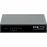 Eaton Tripp Lite Series 5-Port 10/100/1000 Mbps PoE-Powered Desktop Gigabit Ethernet Unmanaged Switch with PoE+ Pass-Through, 65W, Metal Enclosure