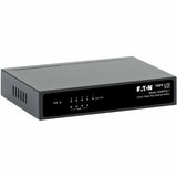 Eaton Tripp Lite Series 5-Port 10/100/1000 Mbps PoE-Powered Desktop Gigabit Ethernet Unmanaged Switch with PoE+ Pass-Through, 65W, Metal Enclosure