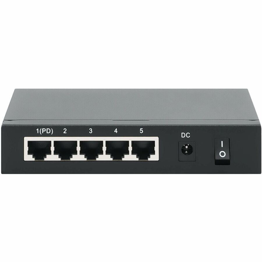 Eaton Tripp Lite Series 5-Port 10/100/1000 Mbps PoE-Powered Desktop Gigabit Ethernet Unmanaged Switch with PoE+ Pass-Through, 65W, Metal Enclosure