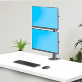 StarTech.com Desk Mount For 2x Vertically Stacked Monitors, Dual 49" , Total 70lb/32kg, C-Clamp, VESA, Widescreen 16:9/Ultrawide 32:9, TAA