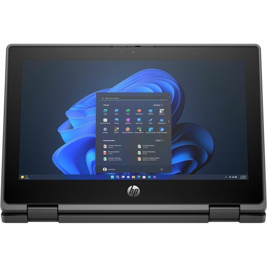 HP Fortis Flip G1i 11.6" Touchscreen Convertible 2 in 1 Notebook - HD - Intel N-Series N250 - 4 GB - 128 GB Flash Memory - Jet Black