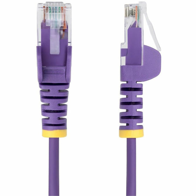 StarTech.com 3ft Purple Slim CAT6 Ethernet Cable, Slim Snagless RJ45, UTP, LSZH, 28AWG Bare Copper, Slim Network Patch Cord, Fluke Tested