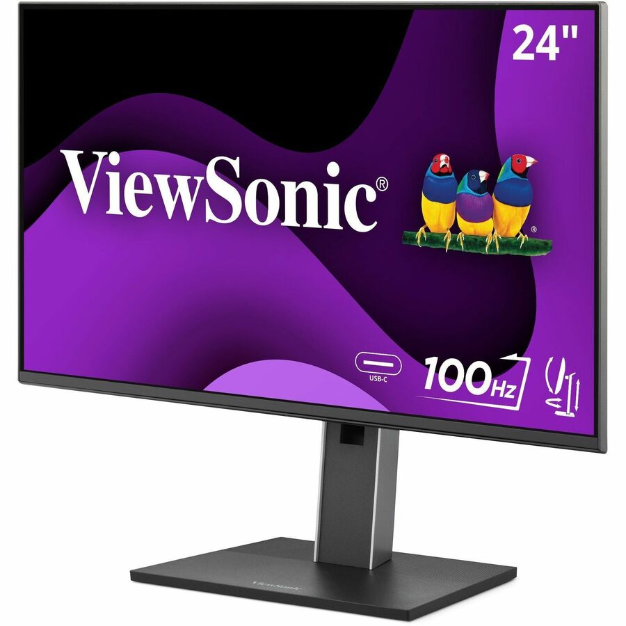 ViewSonic VG2452 24 Inch IPS 1080p Ergonomic Monitor with Tilt, Swivel, Pivot, Height Adjust, 100Hz, 5-Port USB Hub, HDMI, DisplayPort, and 65W USB C Inputs