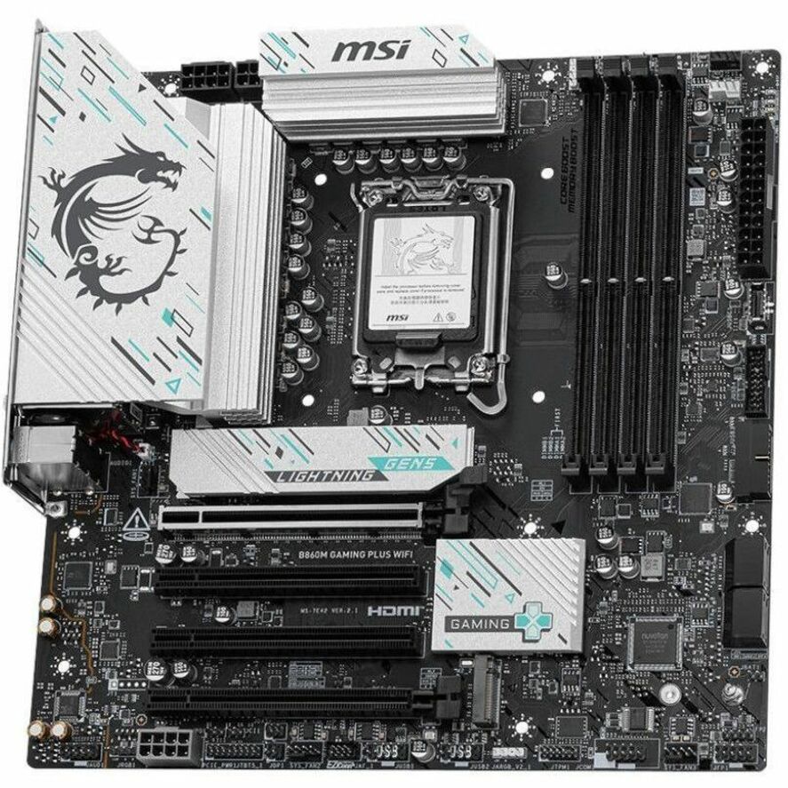 MSI B860M GAMING PLUS WIFI Gaming Desktop Motherboard - Intel B860 Chipset - Socket LGA-1851 - Micro ATX