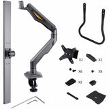 StarTech.com Desk Mount Dual Monitor Arm w/Crossbar, Up To 27" Display, VESA 75x75/100x100, Max 33lb/15kg, C-Clamp, Mechanical Spring, TAA