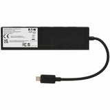 Eaton Tripp Lite Series 6-Port Slim USB Hub, USB 3.2 Gen 2 (10 Gbps) and USB-A 2.0 Hub Ports, USB-C Connector with USB-A Adapter, Black