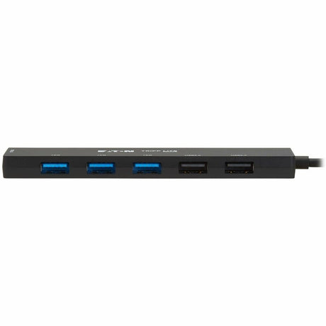 Eaton Tripp Lite Series 6-Port Slim USB Hub, USB 3.2 Gen 2 (10 Gbps) and USB-A 2.0 Hub Ports, USB-C Connector with USB-A Adapter, Black