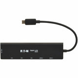 Eaton Tripp Lite Series 6-Port Slim USB Hub, USB 3.2 Gen 2 (10 Gbps) and USB-A 2.0 Hub Ports, USB-C Connector with USB-A Adapter, Black