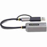 StarTech.com USB-C to to Ethernet Adapter with USB-A Dongle, 10/100/1000Mbps, USB 3.0 to Gigabit Network Adapter, Windows/macOS/Linux