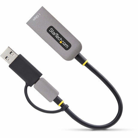 StarTech.com USB-C to to Ethernet Adapter with USB-A Dongle, 10/100/1000Mbps, USB 3.0 to Gigabit Network Adapter, Windows/macOS/Linux
