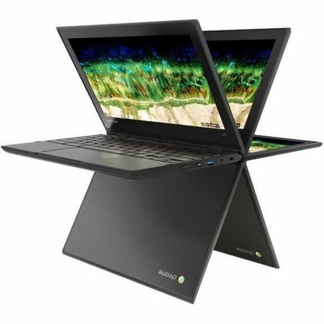 LENOVO DCG SOURCING 500e Chromebook 2nd Gen 81MC005AUS 11.6" Touchscreen Convertible 2 in 1 Chromebook - HD - Intel Celeron N4120 - 4 GB - 32 GB Flash Memory - English Keyboard - Black