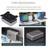 StarTech.com 4-Port Multi-Device USB-C Charger, 240W Total, Single Port 140W EPR, Screw Locking Ports, Ideal for Boardrooms